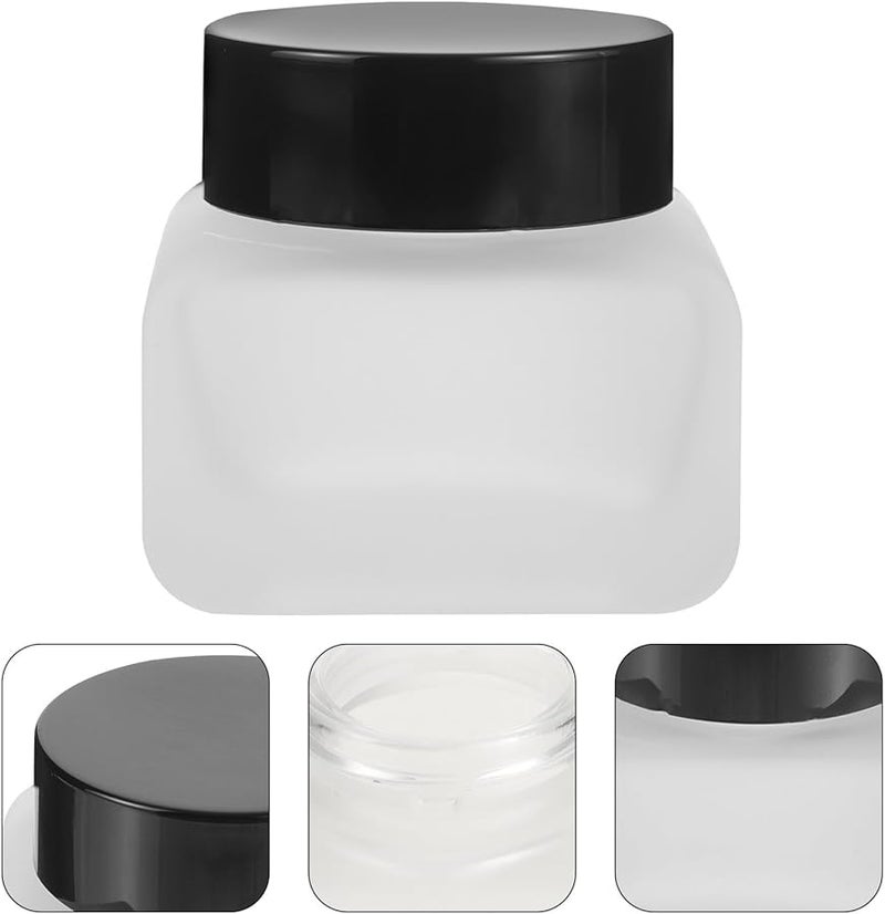Beaupretty 50g غطاء أسود غير لامع حاوية كريم قابلة لإعادة التعبئة للسفر لمستحضرات الوجه ومستحضرات التجميل - Image 5